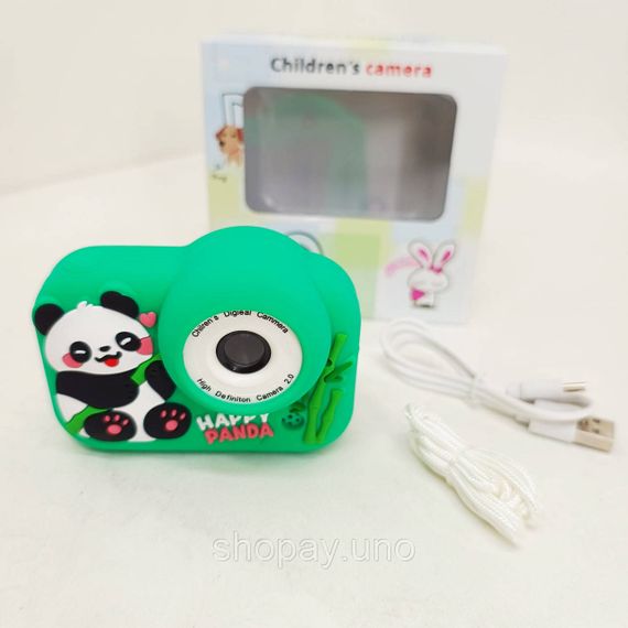 Детский фотоаппарат M03 Panda Green, 2.0" IPS, фото 3264×2448, видео 1080p, игры, рамки, 400mAh | Зображення 3
