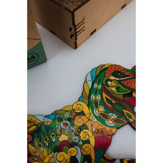 Фігурний дерев'яний пазл A3 "Тиранозавр Рекс" PuzA3-03114, 132 деталі | Зображення 1