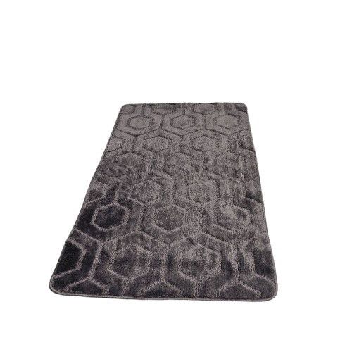 Килимок для ванних кімнат поліпропіленовий TM DarianA Standard u-cut 60*100 сірий соти