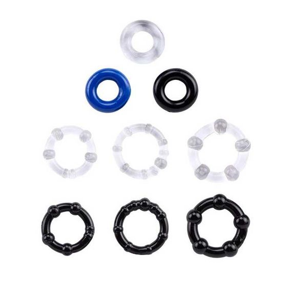 Набор эрекционных колец (3 шт) черный, синий | Зображення 4