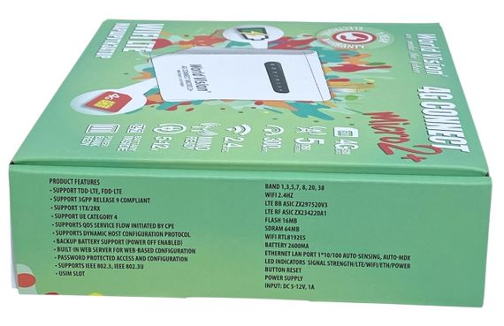 Роутер під сім карту World Vision Connect micro 2 + акумулятор 4G 150 Мбіт/с модем два антенних виходи | Зображення 5