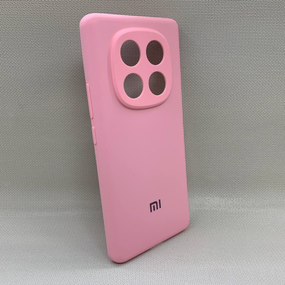 Чехол с логотипом для Xiaomi Redmi Note 14 Pro 4G | Противоударный | Soft Touch | Розовый