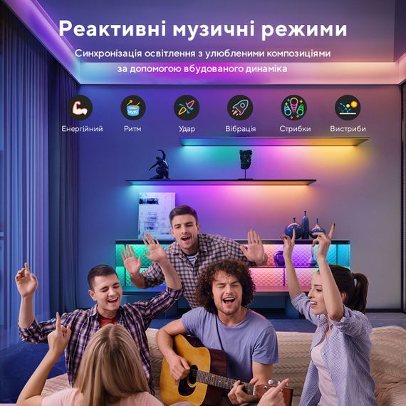 Стрічка світлодіодна Govee  розумна H619С RGBIC Basic Wi-Fi + Bluetooth LED Strip Light With Protective Coating 10м Білий (H619C3D1) | Зображення 4