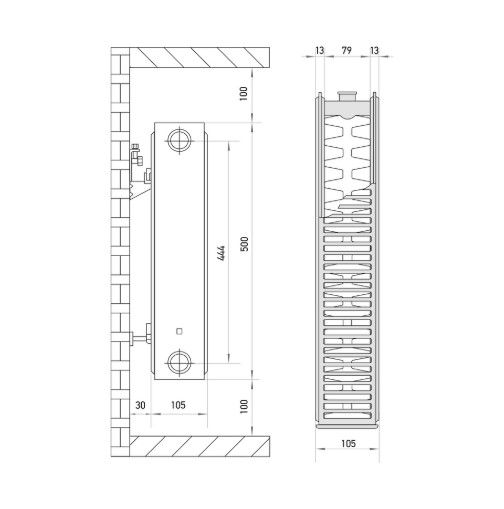 Радіатор сталевий Europroduct 22х500х2000 бокове підключення (EP4459) | Зображення 1
