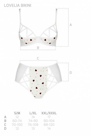 Еротичний комплект з малюнком Passion LOVELIA BIKINI S/M, white Sex Aura | Зображення 6