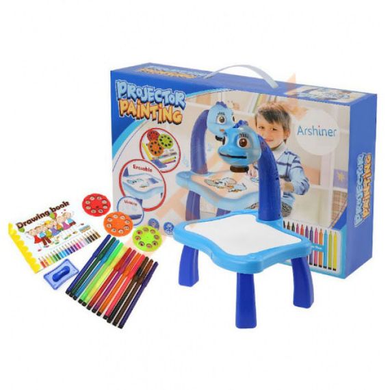 Детский стол проектор для рисования с подсветкой Projector Painting. HC-845 Цвет: голубой