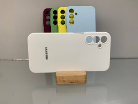 Samsung A15 Протиударний чохол з логотипом софт тач білий