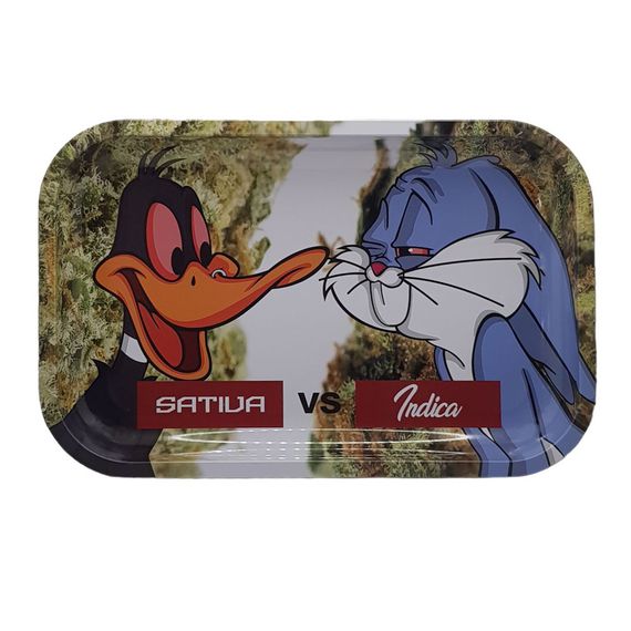 Піднос Для Самокруток Металевий "Sativa vs Indica"
