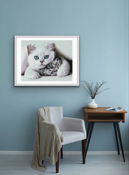 Алмазная мозаика Милые котики 40х50 см ColorArt SP105 | Зображення 6