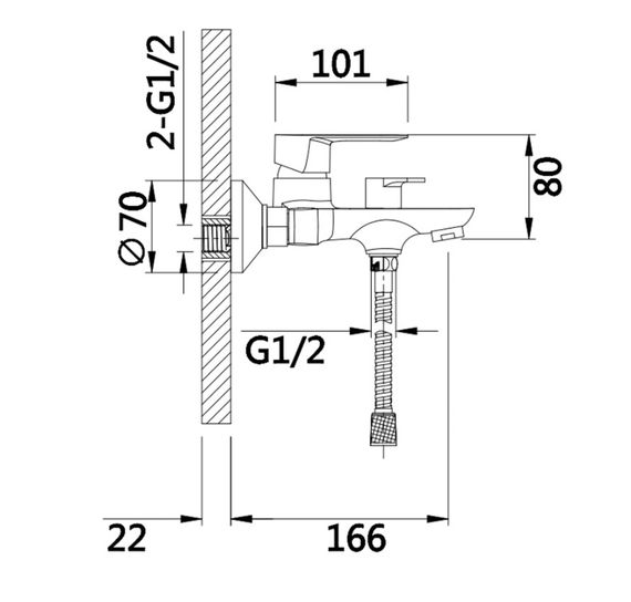 Змішувач для ванни Lidz Latwa 006 (k35) LDLAT006WHI45424 White | Зображення 1