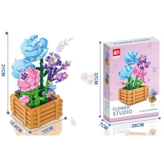 Детский конструктор "Цветы Роза" Flower Studio 9109A 550 деталей | Зображення 1
