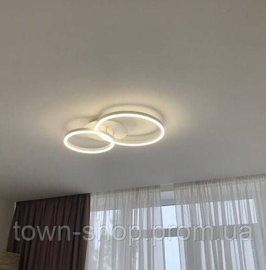 Люстра потолочная LED с пультом A8008/2-wh-k Белый 10х40х62 см. | Зображення 1