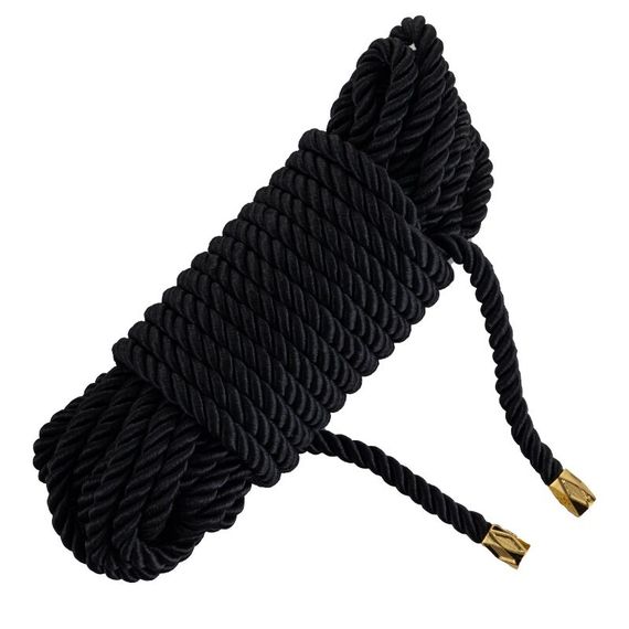Мотузка для шибарі LOCKINK SEVANDA Shibari Pratice Rope, чорна, 8 м, нейлон+бавовна