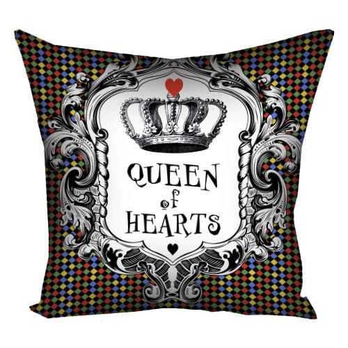 Подушка габардинова з принтом Queen of hearts 40x40 (4P_WON036)