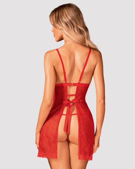 Сорочка babydoll Obsessive Claussica Червона XL/2XL | Зображення 1