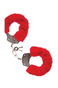 Наручники з хутром MAI No.38 METAL FURRY HANDCUFFS RED, Червоний
