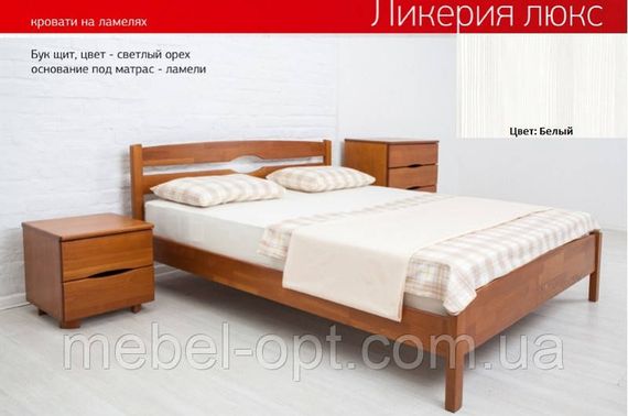 Кровать односпальная деревянная Ликерия Люкс 90х200, цвет белый