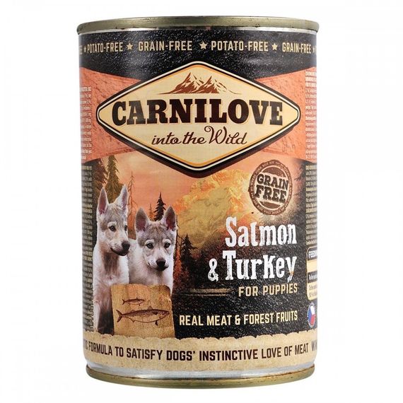 Вологий корм з лососем та індичкою для цуценят Carnilove Puppy Salmon and Turkey, 400 гр