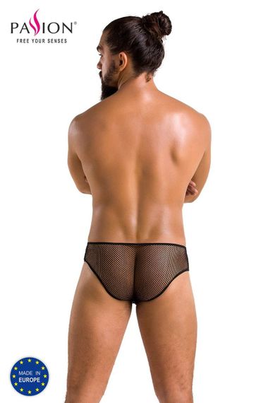 Чоловічі труси зі шнурівкою Passion 035 SLIP RICHARD L/XL Black, екошкіра, сітка sexstyle | Зображення 5