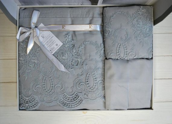 Комплект постельного белья First Choice Vip Satin Moonlight 200x220 Hillary Grey | Зображення 3