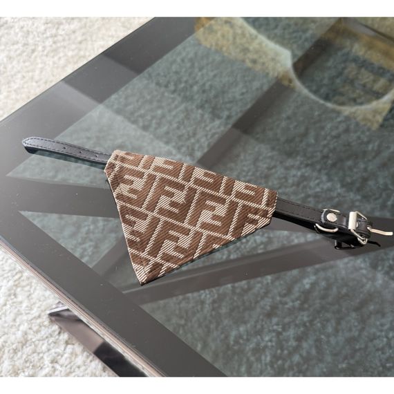 Ошейник для собак и кошек Fendi FF с банданой | Стильный брендовый аксессуар для питомцев | Зображення 1