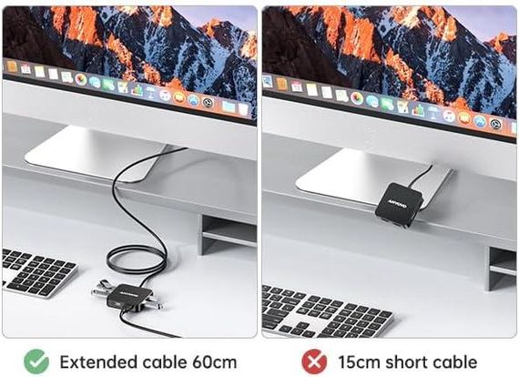 USB C Hub з 2 HDMI, ANYOYO Dual 4K 60 Гц, порт даних USB C, 100 Вт PD, 5 Гбіт/с USB 3.0, багатопортовий адапте | Зображення 1
