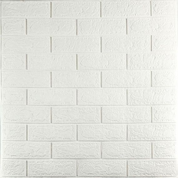 3D панель самоклеюча 700х770х3мм цегла Біла (001-3) SW-00000174