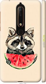Чохол на Nokia 6 2018 Єнотик з кавуном "4605m-1386-2448"