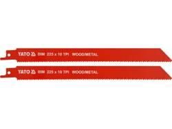 Полотна по дереву і металу, бі-металеві, до шаблевої пили YATO Польша : l=225 мм, h=1 мм, 10 зубів/1", 2 шт