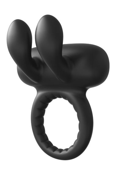 Ерекційне віброкільце Dreamtoys Ramrod Rabbit з вушками для клітора, чорне Sex Aura | Зображення 1