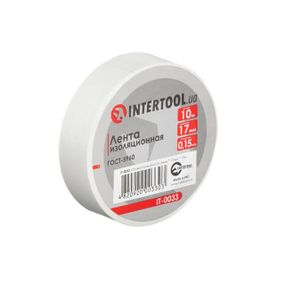 Стрічка ізоляційна 0.15 мм*17 мм*10м біла INTERTOOL IT-00331