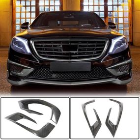 Накладки на передний бампер V1 для S63 AMG 2014-2017 Карбон для Mercedes S-сlass W222