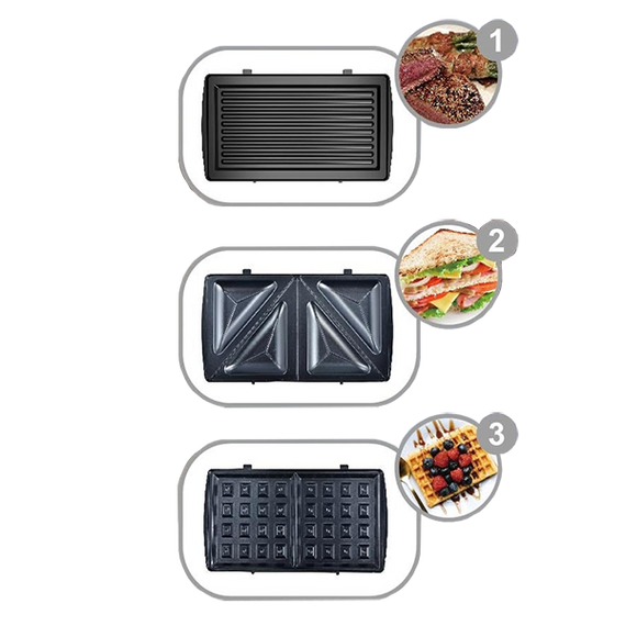 Сендвічниця-гриль 3-в-1 електрична KB-2046