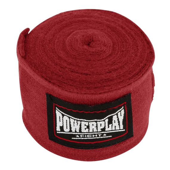 Бинти для боксу PowerPlay 3047 Червоні Lycra (спандекс) (4м) | Зображення 2