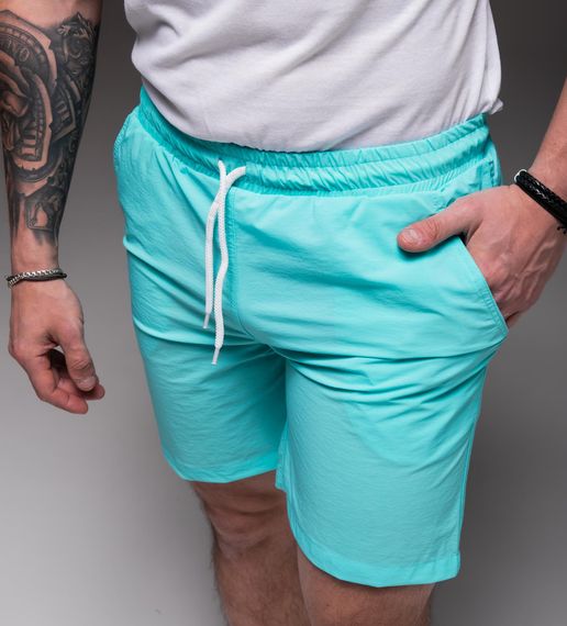 Мужские шорты из плащевки внутри с сеткой RA2031/1  цвет бирюзовый, размер S | Зображення 5
