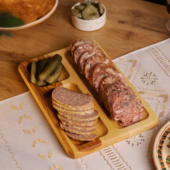 Дошка для подачі дерев'яна 30×20 см прямокутна на 3 секції T47W200 | Зображення 3