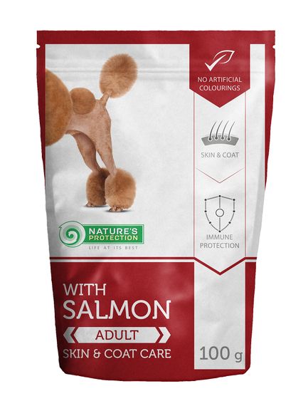 Корм Nature's Protection Skin & Coat Care вологий з лососем для дорослих собак 100 гр