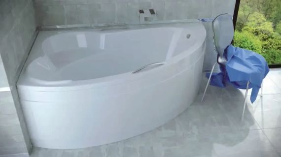 Акрилова ванна Besco Ada 160x100 L асиметрична лівостороння з ногами та панеллю