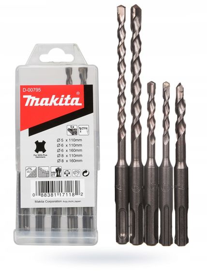 Набор буров для перфоратора SDS-Plus Makita D-00795 (5 шт) | Зображення 2