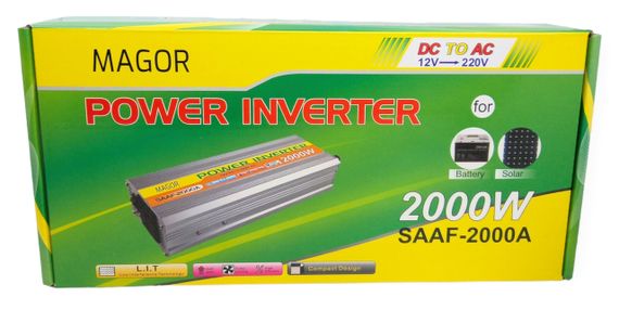 Інвертор потужний апроксимована синусоїда перетворювач напруги Magor 2000W 12V-220V | Зображення 5