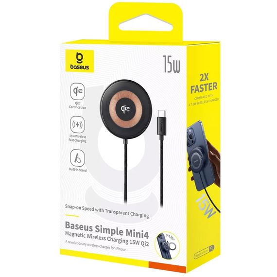 БЗП Baseus Simple Mini4 Qi2 15W (P10273300121-0) Cosmic Black | Зображення 5