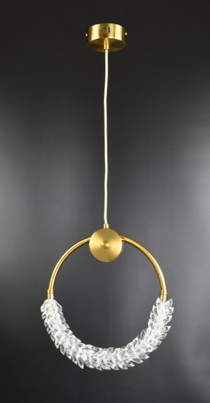 Люстра світлодіодна підвісна LED світильник для квартири на стелю лед 26482 Латунь 40-180х10х33 см. | Зображення 3