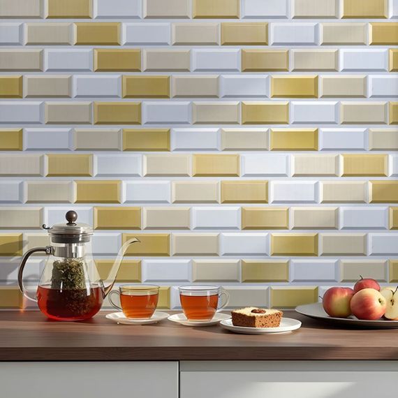 Декоративна ПВХ панель 960х480х4мм Біло-бежева клінкерна цегла SW-00001430 | Зображення 6