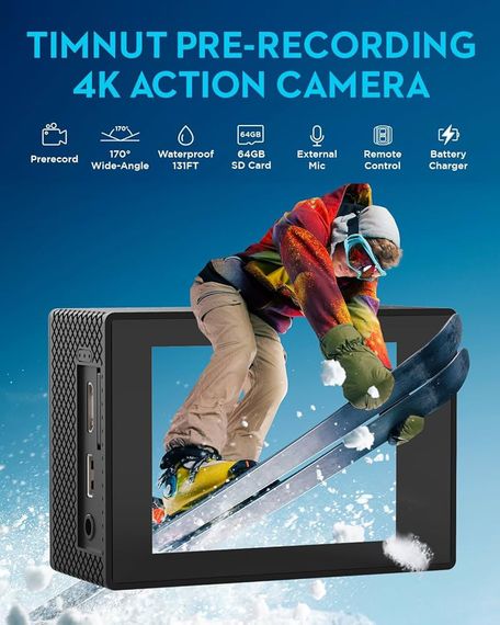 Спортивна Экшн-камера 4K с  SD-картою 64G | Зображення 1