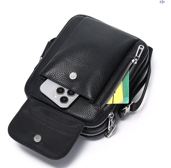 Чоловіча шкіряна сумка-барсетка через плече чорна Bexhill BX-09164 | Зображення 4