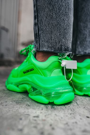 Кроссовки B*lenc/aga Tr!ple S Neon Green , Вьетнам 0109 44 28 см | Зображення 4