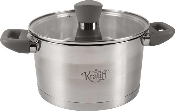 Каструля Krauff Elite 26-238-057, 3. 6 л, 20 см, з нержавіючої сталі з кришкою, для всіх типів плит