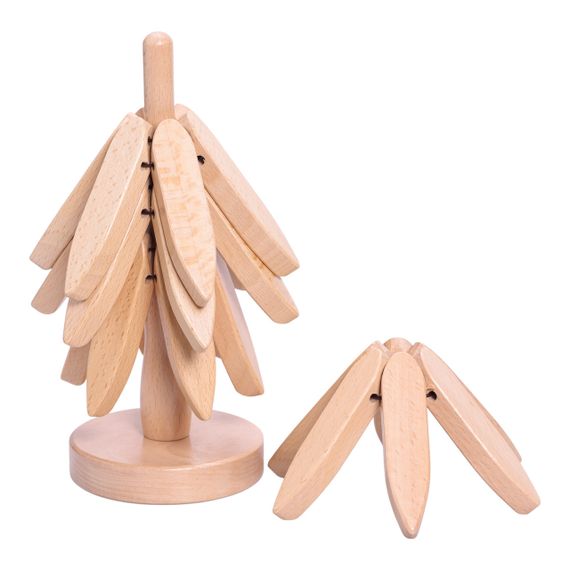 Набір підставок під гаряче з дерева 3 шт Ø19 (см) + тримач підставки на стіл під гаряче HB-40-4BE | Зображення 1