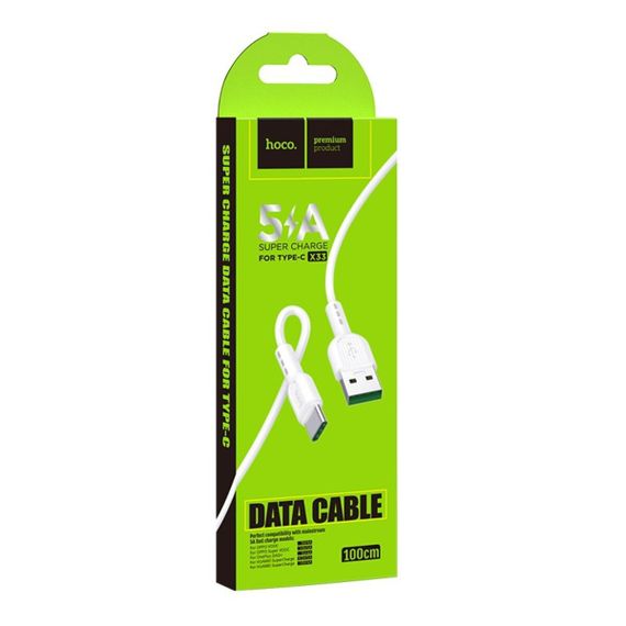 Кабель HOCO X33 Type-C 5A Surge charging data cable White | Зображення 7