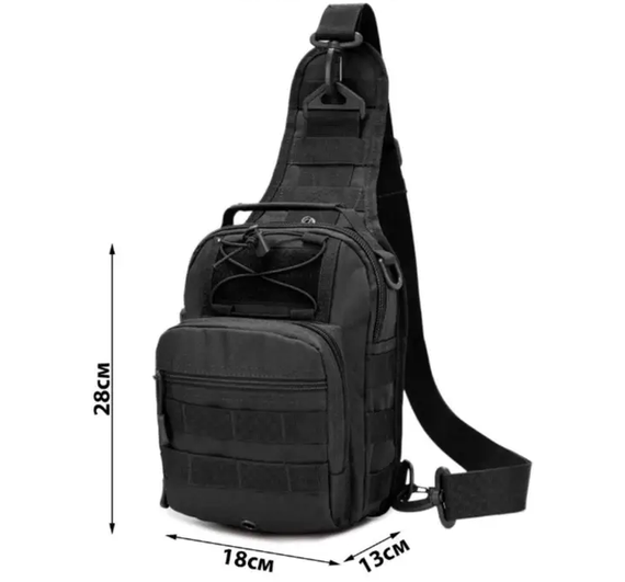 Тактична нагрудна сумка Primo Sling однолямкова через плече - Black | Зображення 9